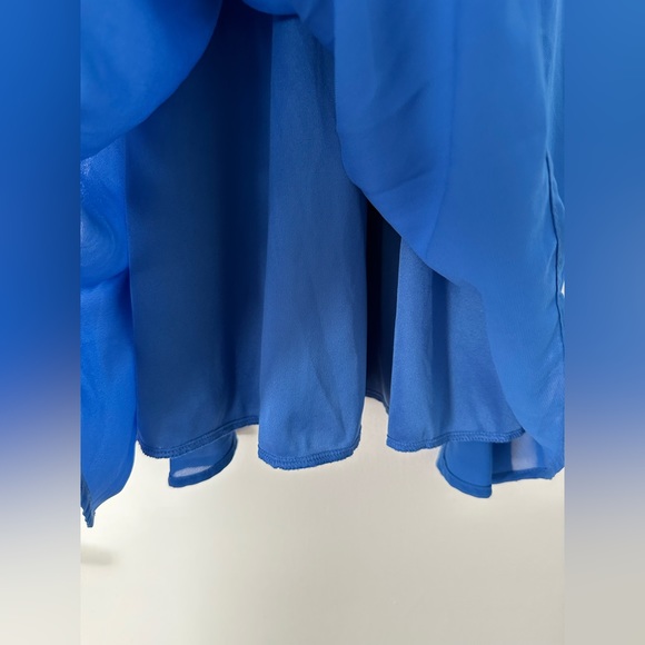 Lush Women Blue Fully Lined Polyester Halter Cinched Waist Mini Dress Size S EUC - Picture 7 of 13